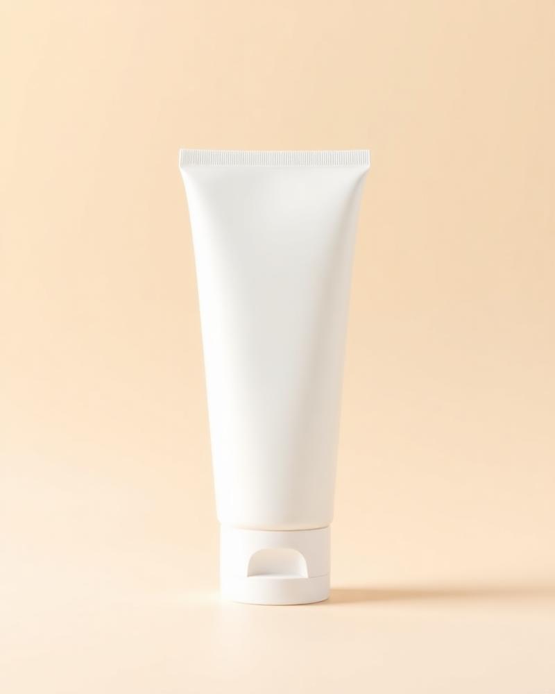 Unbranded 75 ml hand cream tube standing upright on a plain neutral background